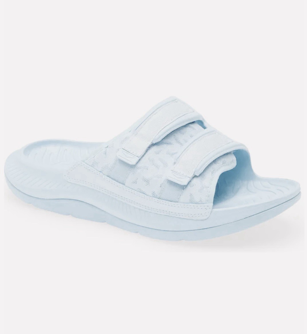 Men Hoka Ora Luxe Slides Sandals Light Sky Blue/White  display picture 1