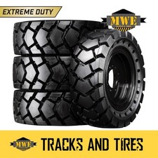 10x16.5 30x10-16 Set Of Four Solid Skid Steer Tires With Rims - Cat Tires