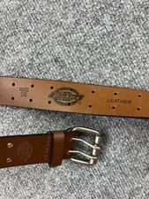 Dickies Brown Leather Belt Size 36/90 Double Prong Buckle Work Casual NWT