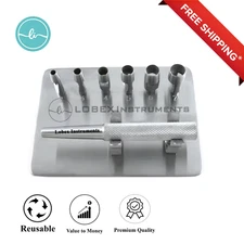 Keyes Dermal Punch Set of 6 Stainless Podiatry Dermal Surgical Instruments NEW