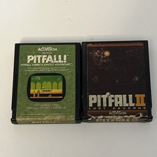 Pitfall (Atari 2600, 1982) & Pitfall 2 Lost Caverns Atari Game Bundle Tested