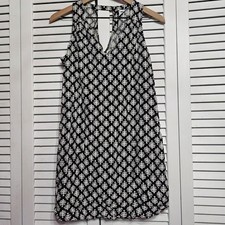 Old Navy Black And White Leaf Print Sleeveless A Line Dress Women's Size Medium