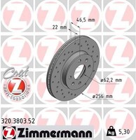 2X Bremsscheibe Zimmermann 320.3803.52 2 Bremsscheiben FüR Hyundai FüR Kia