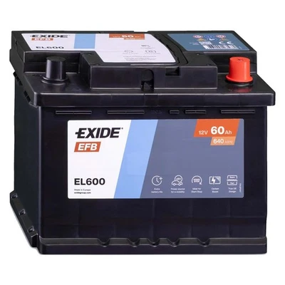 Batterie de voiture EXIDE 60Ah/640A CITROËN C3 1.4 HDi EFB - Photo 1/4