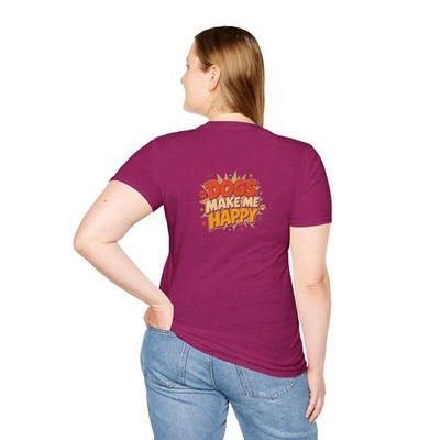 Dogs Make My Happy Dog Lovers T-Shirt Design on Back