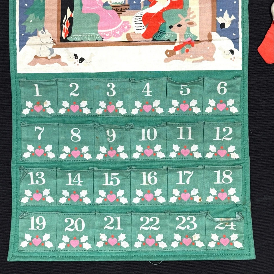 Calendario de Adviento Avon de Colección Años 80 con Ratón Cuenta Regresiva para Navidad Santa 1987 Foto 3 de 4