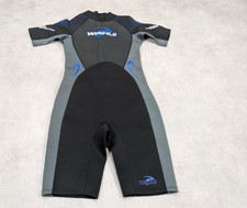 Crane Wetsuit Mens Large 44 Chest Black Grey Neoprene Shorty Back Zip Waihui