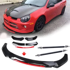 For Dodge Neon SRT-4 SXT RT Front Bumper Lip Spoiler+Splitter Body Kit Black Red