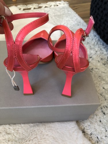 SERGIO LEVANTESI Lackleder Sandale Slingback Gr. 36 Fuchsia Farbe Mit Karton NEU - Imagen 3 de 8