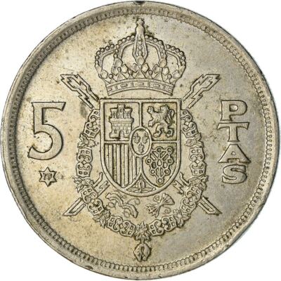 Spain 5 Pesetas | 100 Coins |King  Juan Carlos I |KM807 | 1975