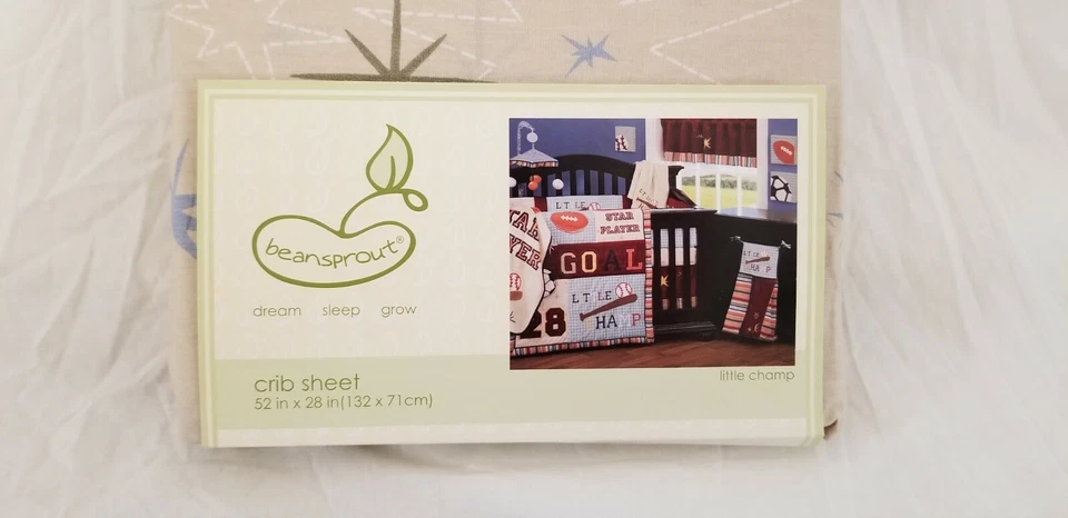 Sábana bajera ajustable Bean Sprout Little Champ nueva en paquete Foto 4 de 4
