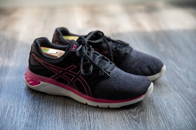 Asics Womens Gel Moya Ortholite Black Pink Running Shoes Sneakers Women's 8.5