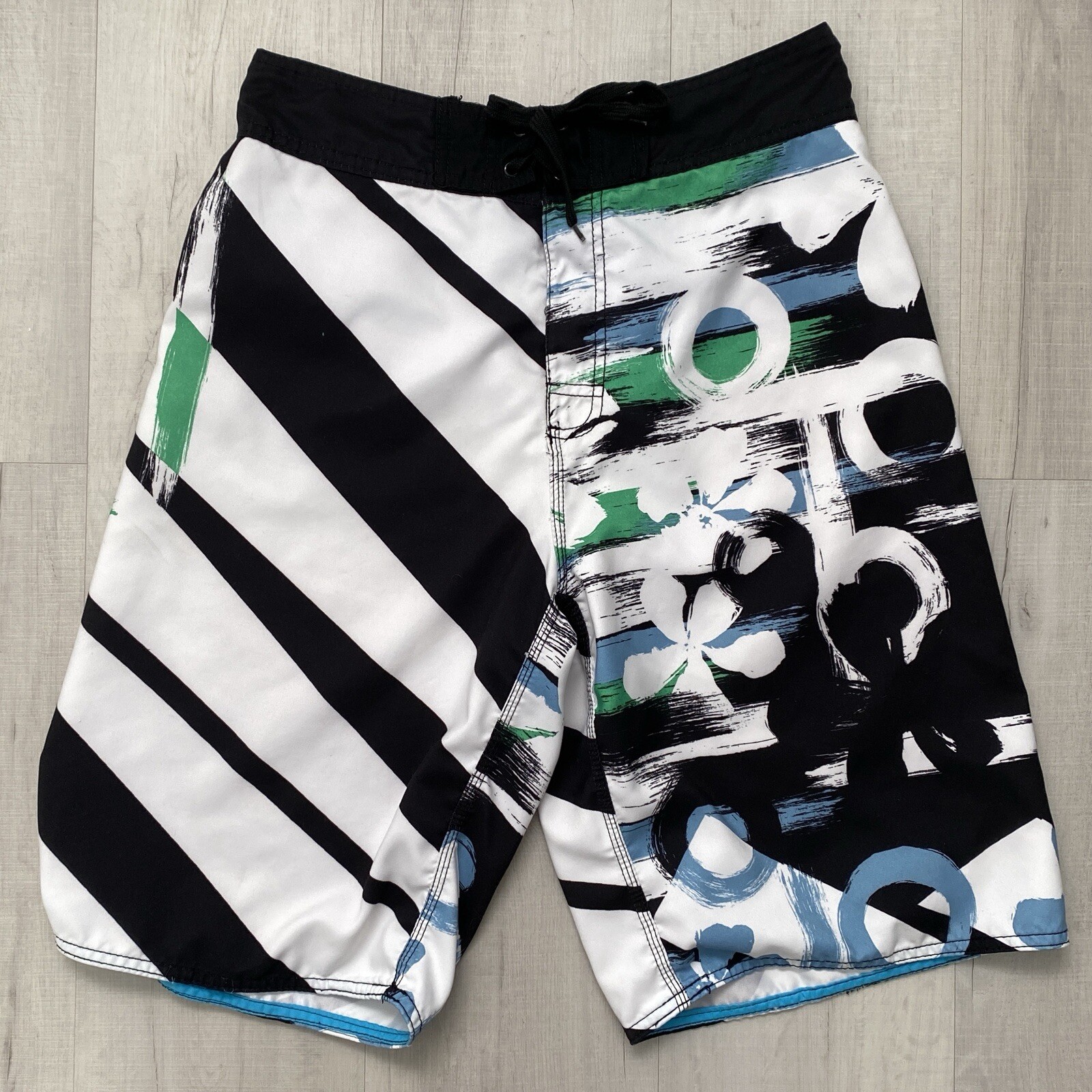 Men's Basic Concepts White/Blue/Green Floral Boardshorts Swim Shorts Size 30