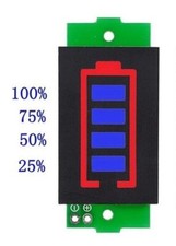 Module Voltmètre Pour Batterie Li-ion Lipo 1S 2S 4S - afficheur Led Bleu et Roug