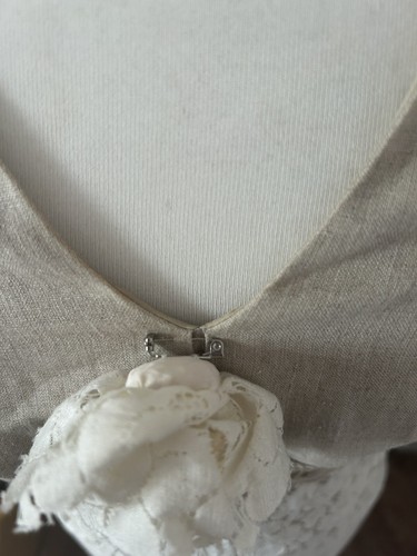 Arruba linen beige mother of bride dress size 8 and jacket size 10 full length - Imagen 6 de 12