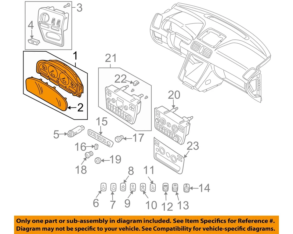 Medidor de velocímetro usado se adapta a: Volvo XC90 2004 clúster MPH grado A Foto 3 de 4