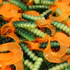 2" Firetiger Hot Grubs Twister Tails Crappie Walleye Bass Fishing Lures