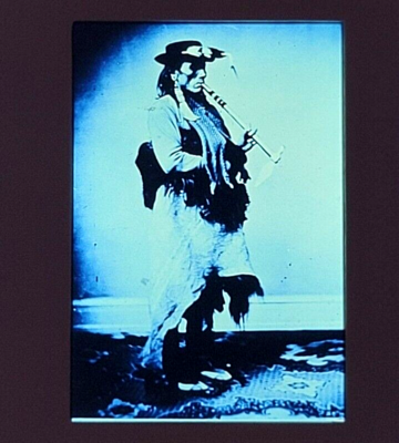 #ad Sioux Oceti Sakowin Native American Tribe Playing the Flute Photo Slide Vtg $18.20