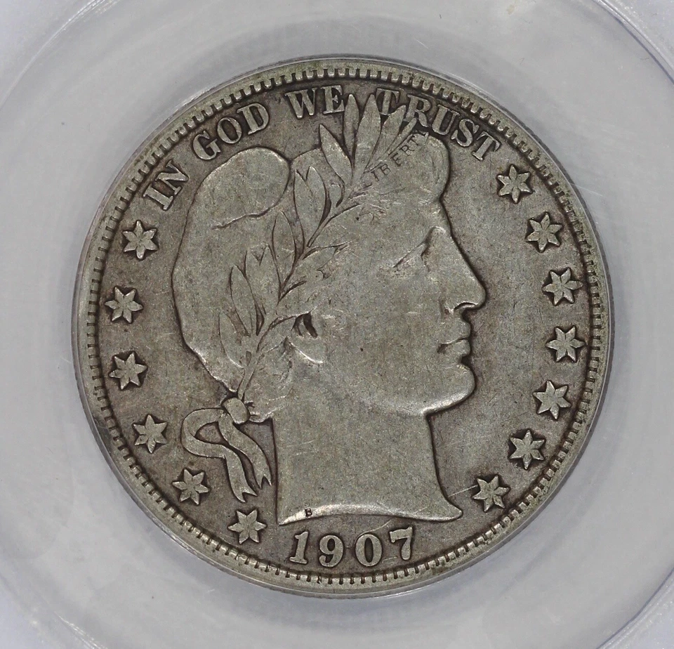 1907-D 50c Silver Barber Half Dollar ANACS VF20 - Image 2 of 4