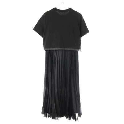 Sacai Sakai 23AW Cotton Jersey x Satin Dress Combi 23-06835 Sacai Sakai 23AW Cotton Jersey x Satin Dress Combi 23-06835