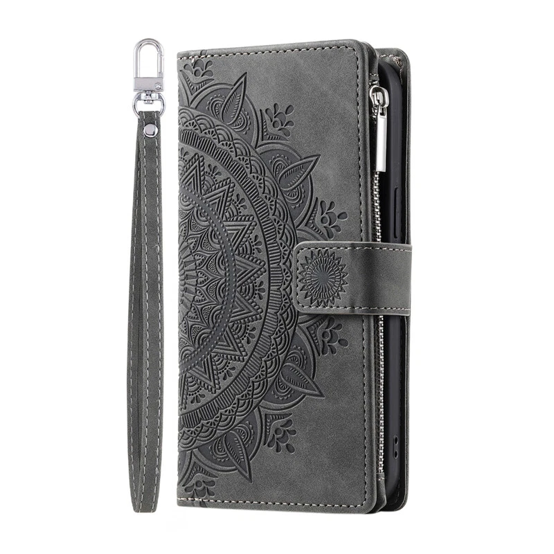 For OnePlus 8T/7T/6T/7/8 Pro Crossbody Leather Wallet Case Zip Card Flip Cover - Image 3 of 4