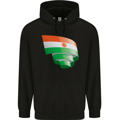 Curled Niger Flag Nigerien Day Football Mens 80% Cotton Hoodie