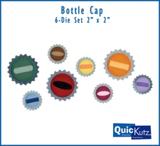 QuicKutz 2x2 BOTTLE CAP 6-Die Cutting Die Set with Stamping Foam DS08