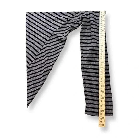 Abito girocollo Tory Burch grigio nero righe orizzontali manica lunga