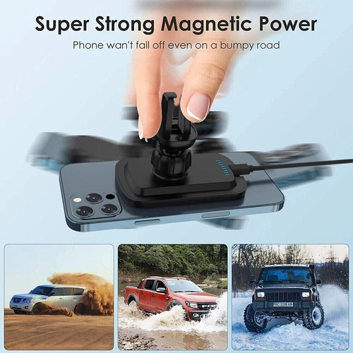 Support Support Magnétique Chargeur Voiture Sans Fil 15W pour iPhone 13 14 15 16 Pro Max US - Photo 9 sur 10