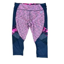 Avia Sz L Pink and Black Cropped Leggings