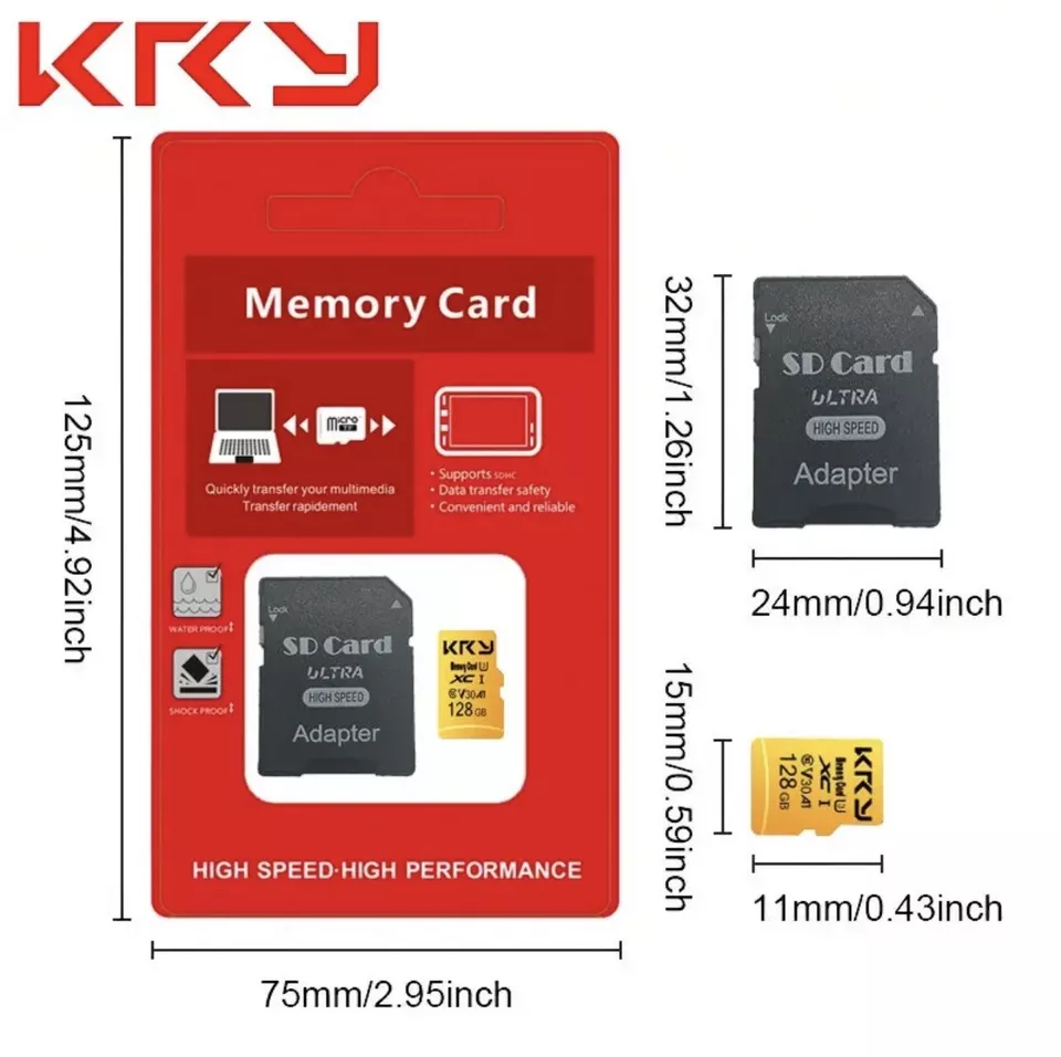 Micro SD Card Ultra Memory 64GB U3 Class 10 SD Card SD/TF Flash Card High speed - Image 2 of 4