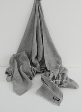 Grey Cashmere Scarf Shawl Stole Wrap Throw 100 Pashmina Nepalese Handmade