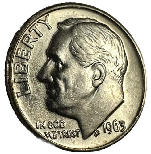 1963 D Roosevelt Dime - BU - 90% Silver Lot # 1963-D
