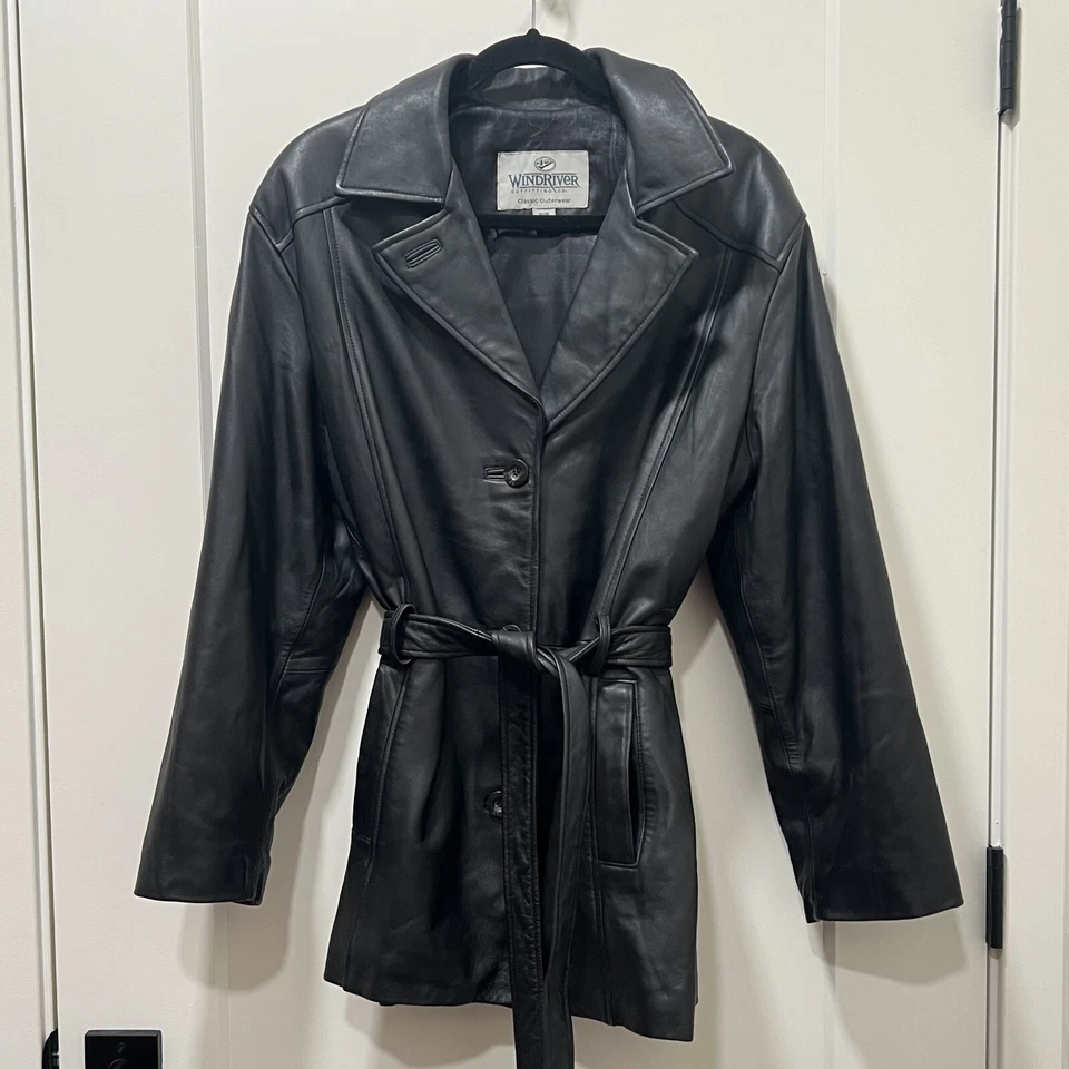 Vintage Wind River Outfitting Co. Genuine Leather Trench Coat