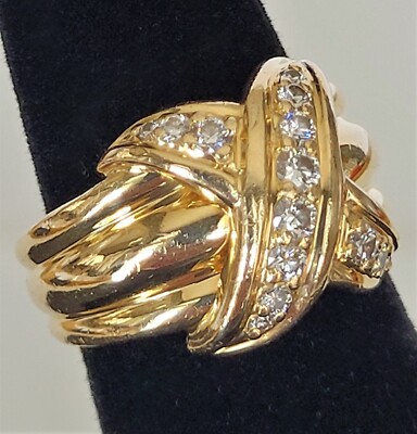 アクセサリー old Tiffany signature ring Vintage Tiffany & Co 18K Yellow Gold Diamond Signature X Ring | eBay
