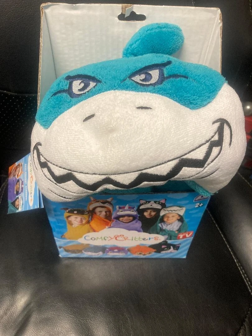 KIDS SHARK HUGGABLE HOODED BLANKET COMFY CRITTERS As seen on TV