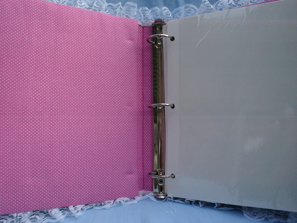 Álbum de fotos de tela personalizado a lunares / álbum de recortes rosa salvia marrón Foto 4 de 4