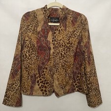 Requirements Women  s Zip Jacket Lightweight Brown Paisley Size Medium