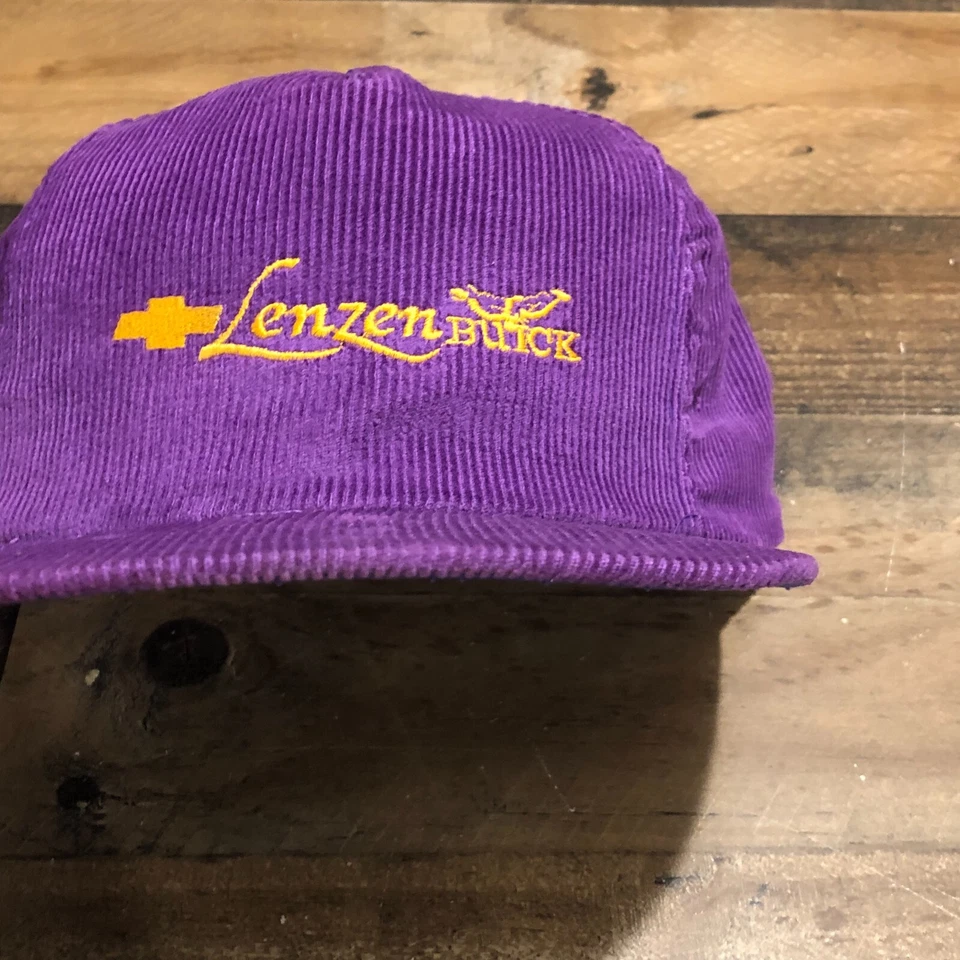 De Colección Lenzen Buick Sombrero Gorra Snapback Para Hombres Púrpura Pana Chaska Minnesota Años 90 LEER Foto 2 de 4