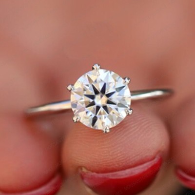 Lab Grown Diamond Decent Solitaire Wedding & Engagement Ring 925 STerling Silver