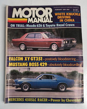 Motor Manual Feb 1981 Car Magazine Falcon XY GT 351 - Mustang Boss 429