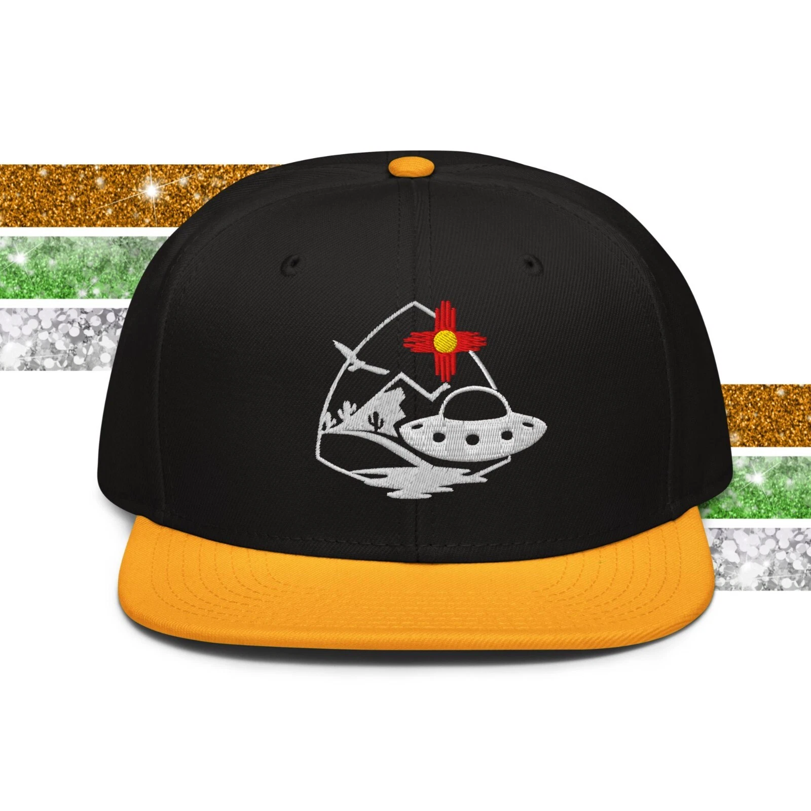 Roswell New Mexico Alien UFO Snapback Flat Bill Hat for Men Women