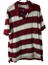 Urban Pipeline Up Short Sleeve Shirt Polo 1/4 Button Striped Blue XL Y2k 90s