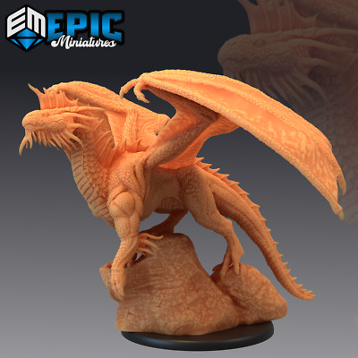 Silver Dragon, Dungeons and Dragons Miniatures, D&D, Epic Miniatures, Fantasy