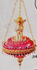 Walco GOLD ANGEL Pink Saturn Panorama Sequin Bead Christmas Ornament Kit Vintage
