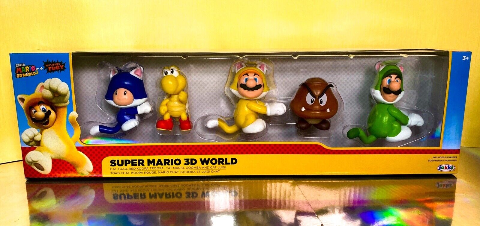 Jakks Pacific Super Mario - 4 3D World Figure 3-Pack Featuring