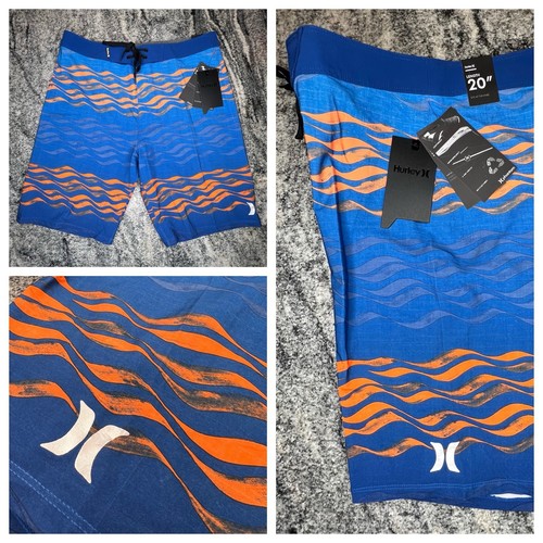 Pantalones Cortos de Tabla Hurley Para Hombre Talla 31 Phantom Current Natación Surf Elastizados Azul - Imagen 1 de 10