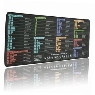 Mousepad, Extra Large Fruity Loops Studio Shortcuts Mouse Pad, Large FL Studio
