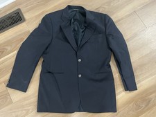 Jack Victor 42L Loretowood Blue Silver Button Wool Blazer Jacket Sport Coat