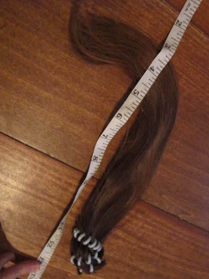 12" Marrón Virgen Corte Cabello Cola de Caballo Dieta Orgánica Sin Productos Químicos Solo Jabón Antiguo Video Foto 3 de 4